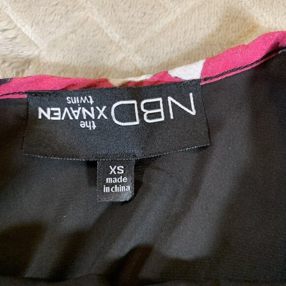 NBD Womens XS Dress Short Mini Halter Tunic Top Lined Pink Floral Palm Print - Picture 5 of 11